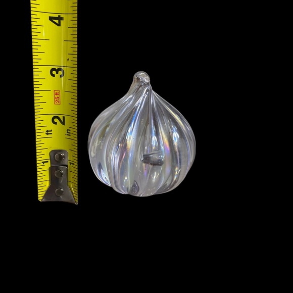 Sky Blue Irisdescent Art Glass Vintage Collectible Paperweight Teardrop 3 IN - Picture 3 of 4